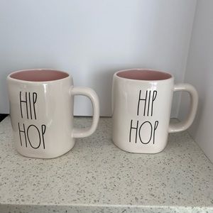 Two Rae Dunn hip hop coffee mugs